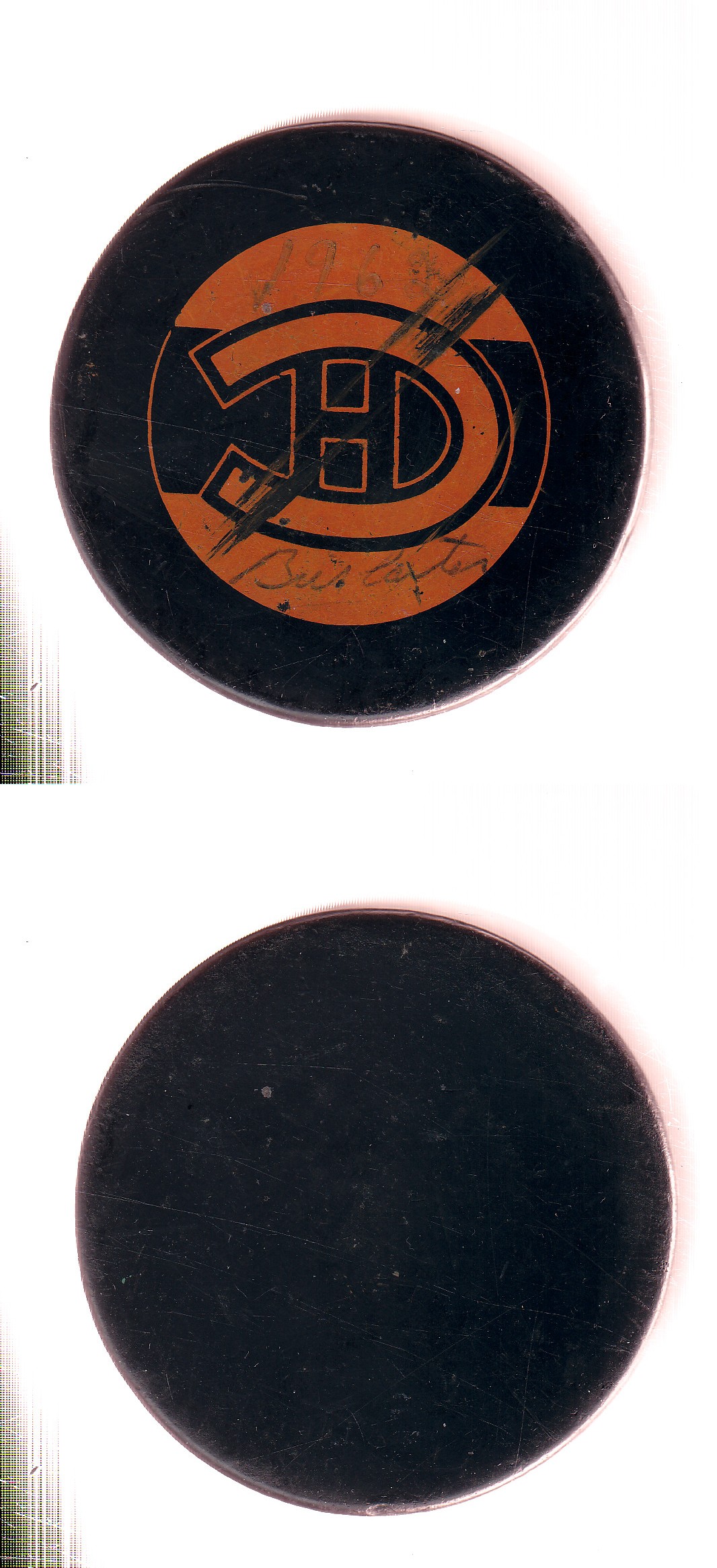 1956-1965 CCM HULL OTTAWA CANADIENS GAME PUCK photo 1956-1965 CCM HULL OTTAWA CANADIENS GAME PUCK photo