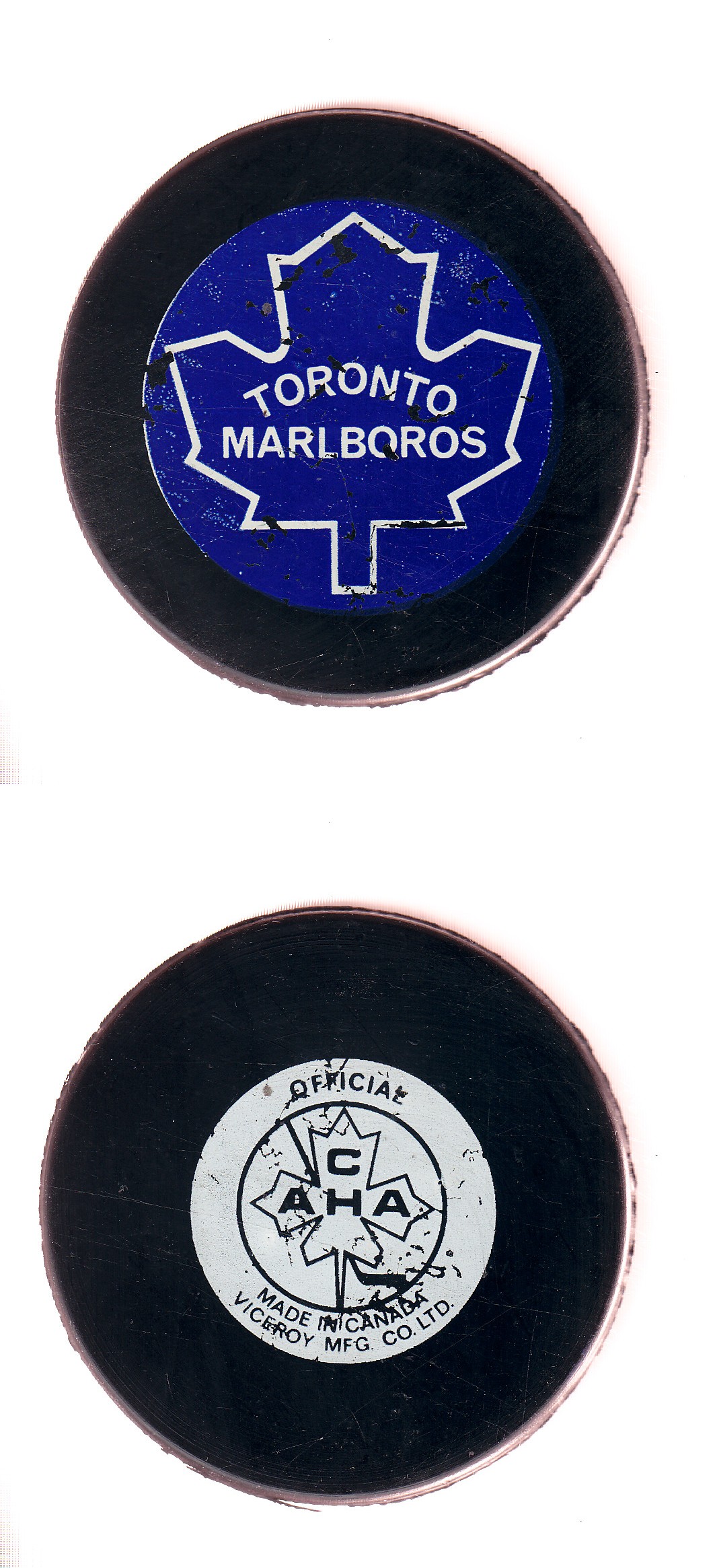 1975-80 VICEROY TORONTO MARLBOROS GAME PUCK photo