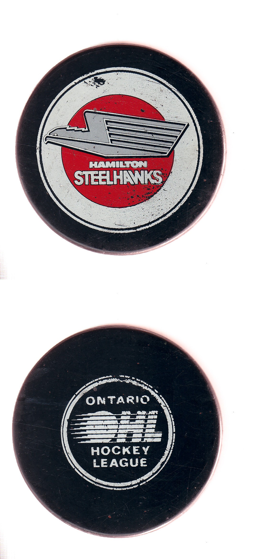 1981-89 VICEROY HAMILTON STEELHAWKS GAME PUCK photo 1981-89 VICEROY HAMILTON STEELHAWKS GAME PUCK photo