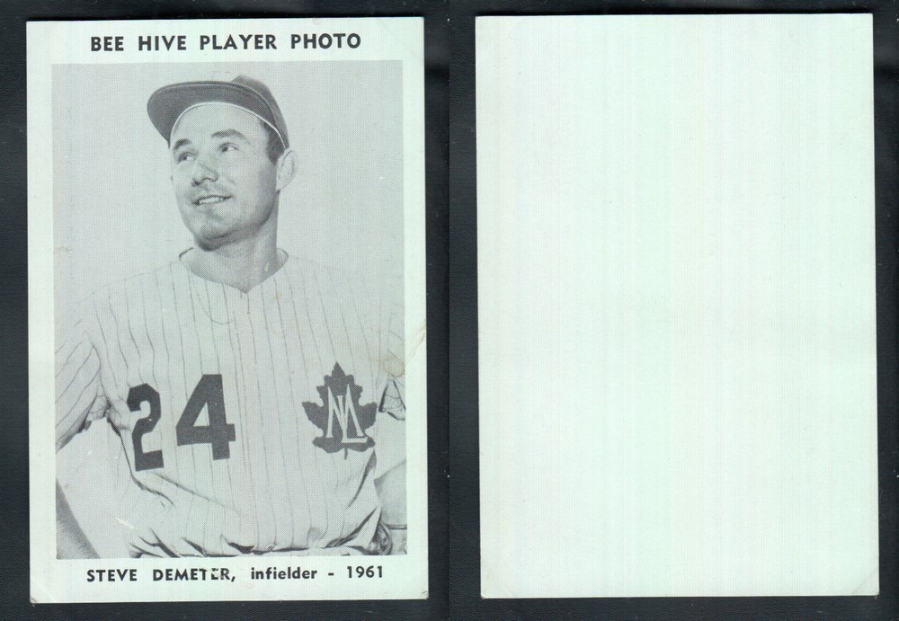 1961 BEEHIVE TORONTO MAPLE LEAFS BASEBALL CARD S. DEMETER photo 1961 BEEHIVE TORONTO MAPLE LEAFS BASEBALL CARD S. DEMETER photo