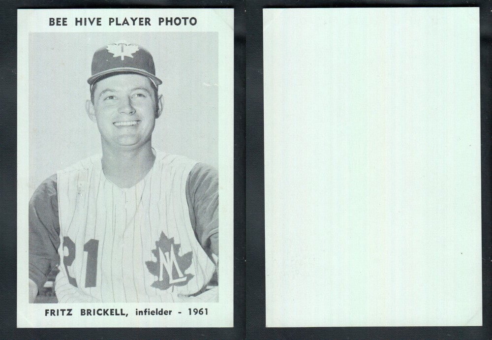 1961 BEEHIVE TORONTO MAPLE LEAFS BASEBALL CARD F. BRICKELL photo 1961 BEEHIVE TORONTO MAPLE LEAFS BASEBALL CARD F. BRICKELL photo