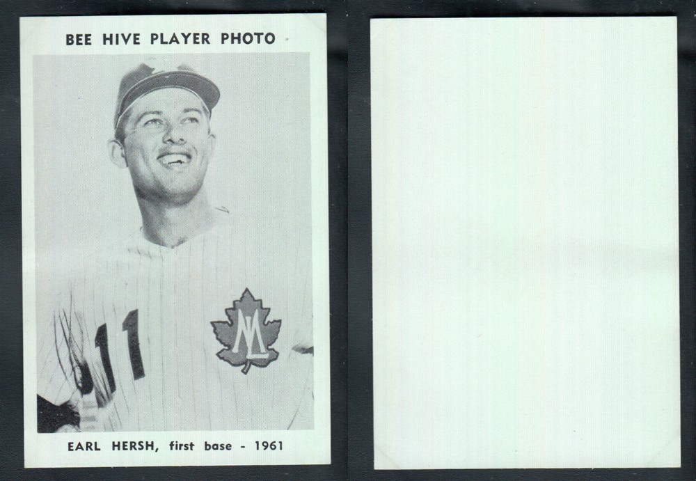 1961 BEEHIVE TORONTO MAPLE LEAFS BASEBALL CARD E. HERSH photo 1961 BEEHIVE TORONTO MAPLE LEAFS BASEBALL CARD E. HERSH photo