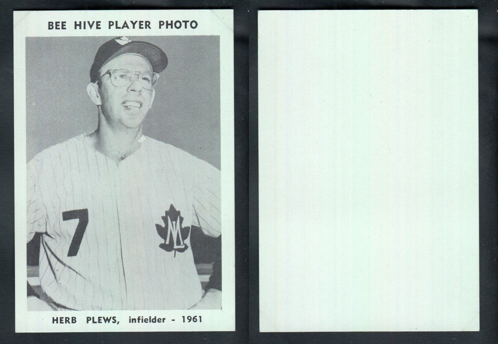 1961 BEEHIVE TORONTO MAPLE LEAFS BASEBALL CARD H. PLEWS photo 1961 BEEHIVE TORONTO MAPLE LEAFS BASEBALL CARD H. PLEWS photo