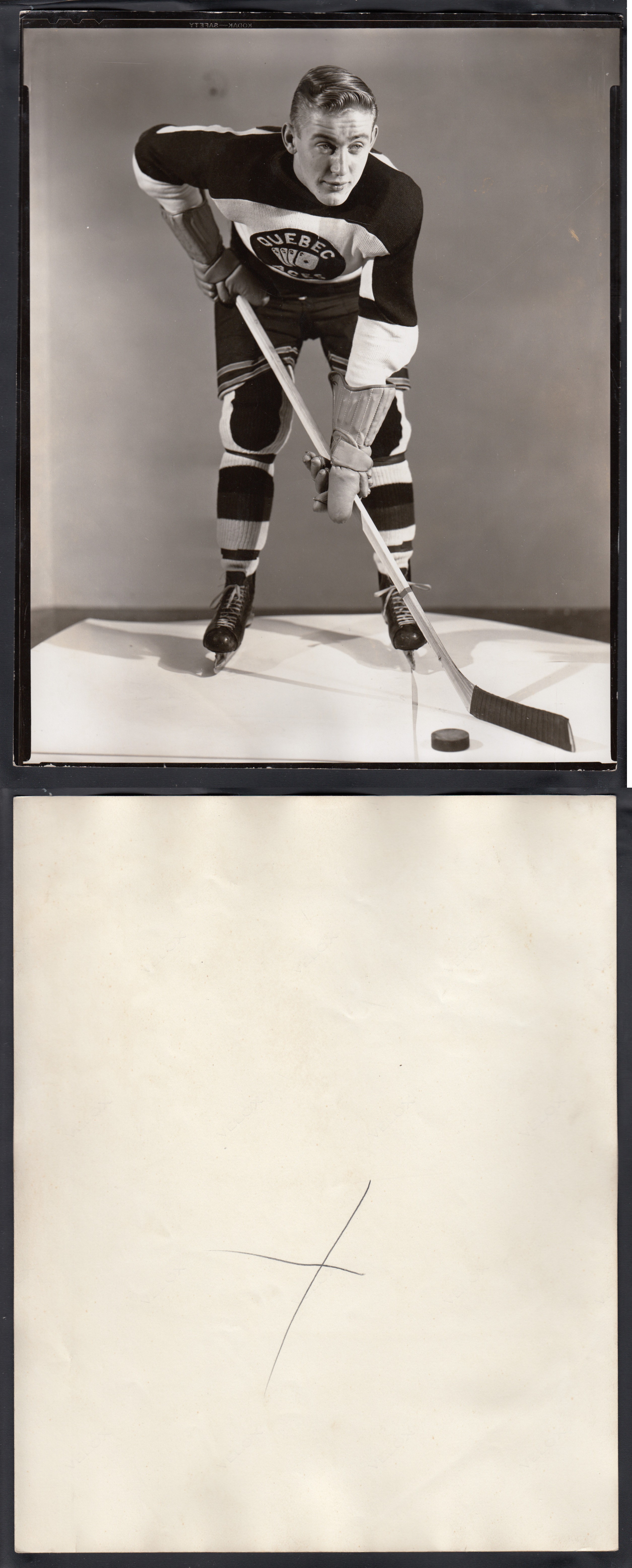 1940'S QUEBEC ACES UNKNOWN PLAYER PHOTO photo 1940'S QUEBEC ACES UNKNOWN PLAYER PHOTO photo