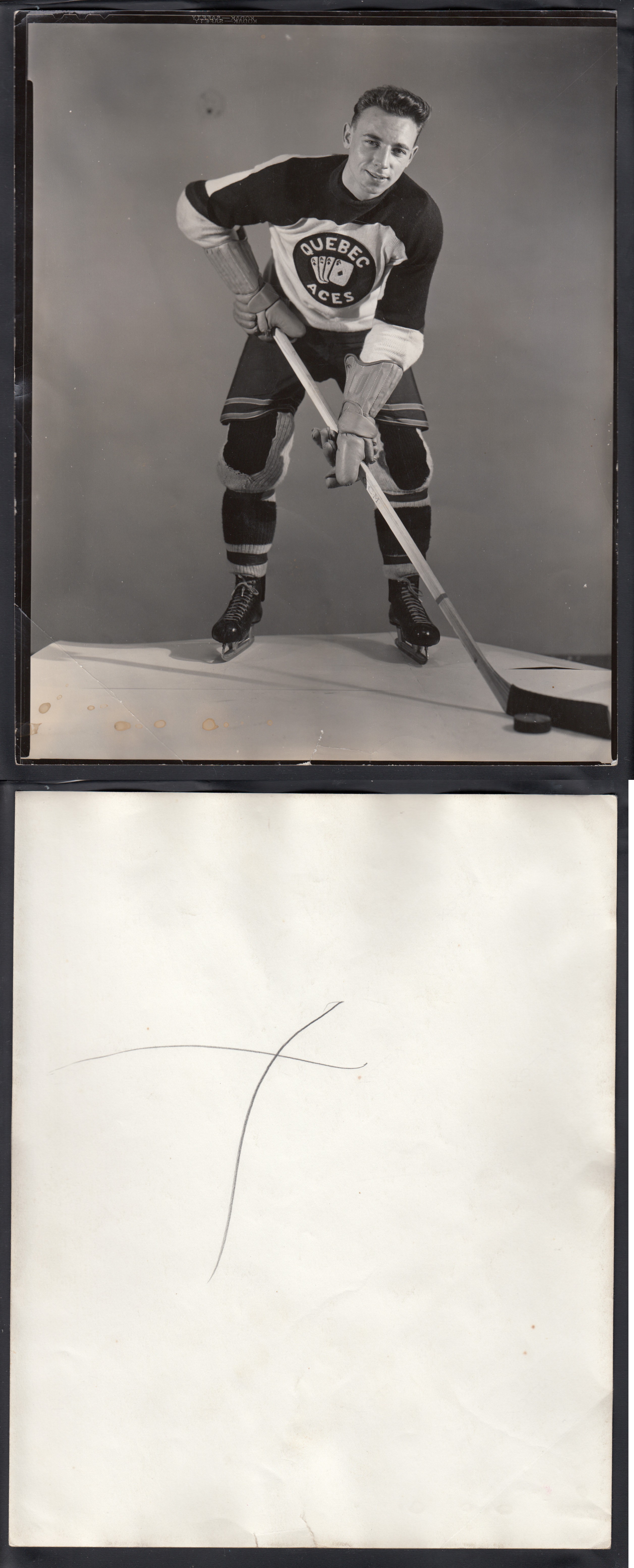 1940'S QUEBEC ACES UNKNOWN PLAYER PHOTO photo 1940'S QUEBEC ACES UNKNOWN PLAYER PHOTO photo