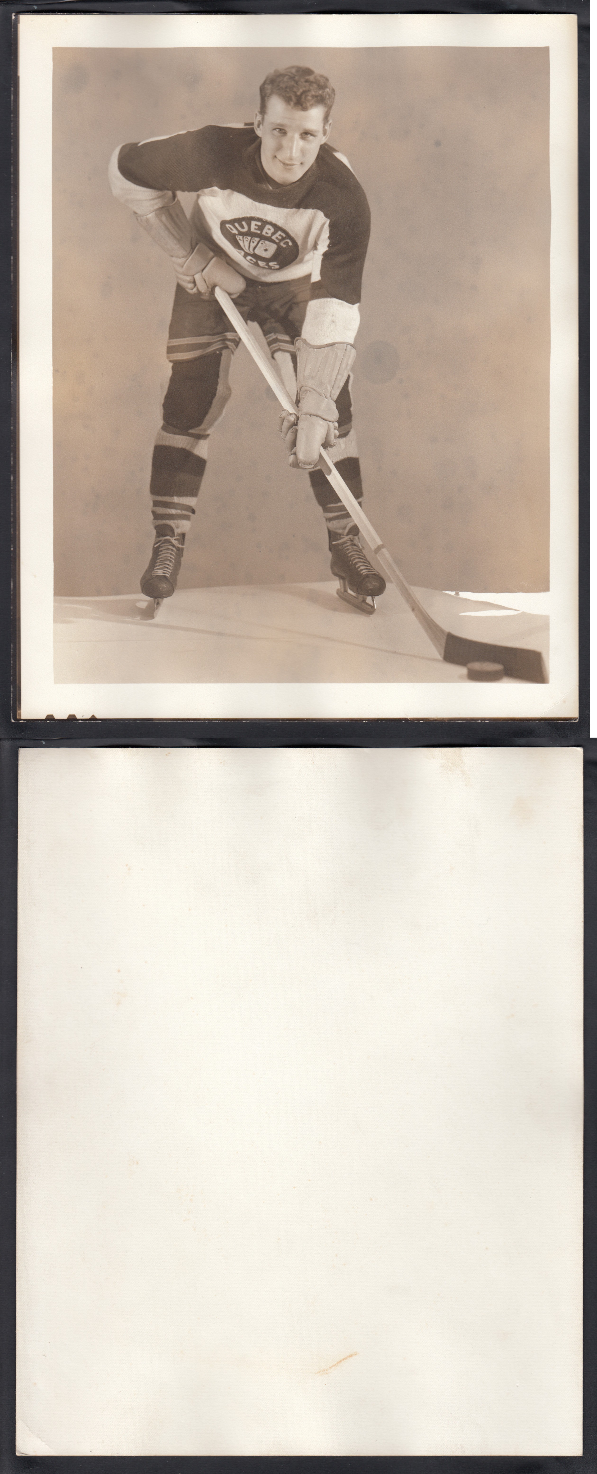 1940'S QUEBEC ACES UNKNOWN PLAYER PHOTO photo 1940'S QUEBEC ACES UNKNOWN PLAYER PHOTO photo