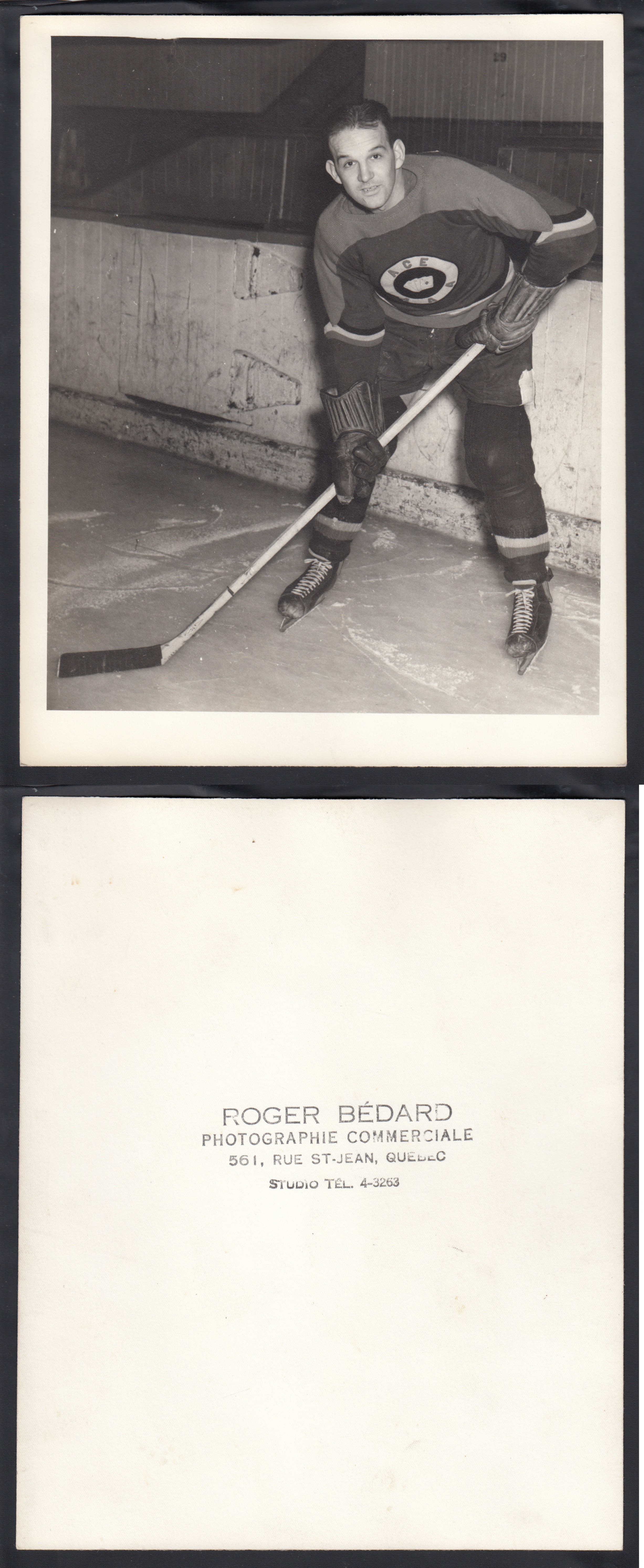 1940'S QUEBEC ACES UNKNOWN PLAYER PHOTO photo 1940'S QUEBEC ACES UNKNOWN PLAYER PHOTO photo