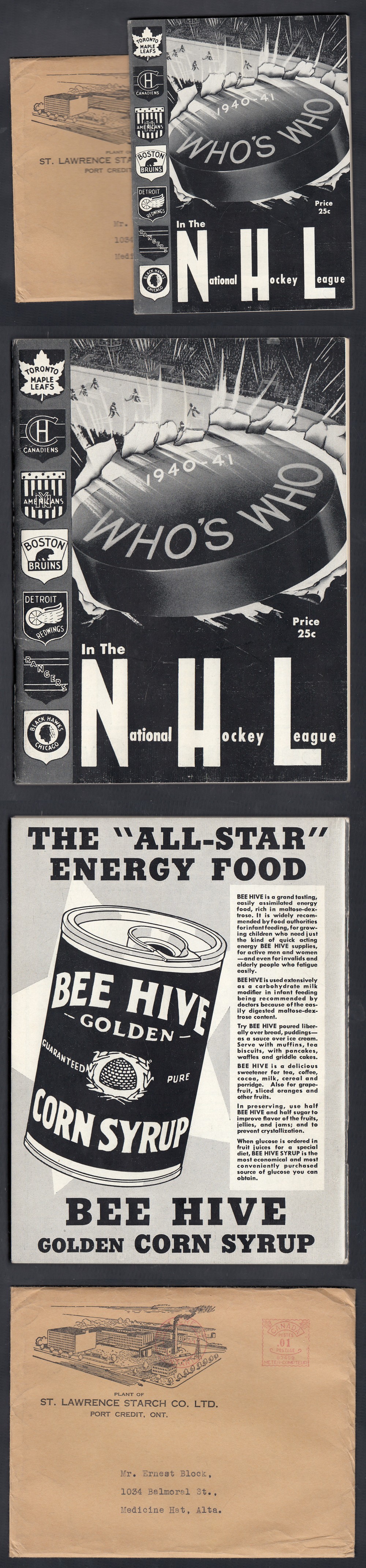 1936-41 BEEHIVE WHO`S WHO IN THE NHL BOOKLET & ENVELOPE photo 1936-41 BEEHIVE WHO`S WHO IN THE NHL BOOKLET & ENVELOPE photo