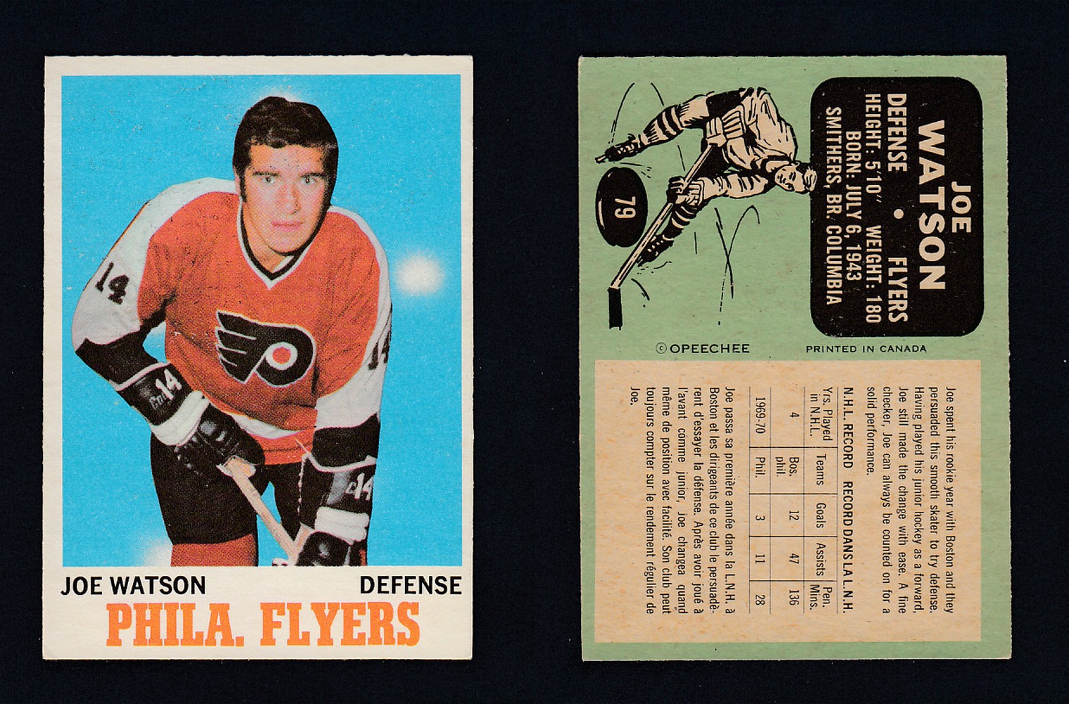 1970-71 O-PEE-CHEE HOCKEY CARD  #78 B. PARENT photo