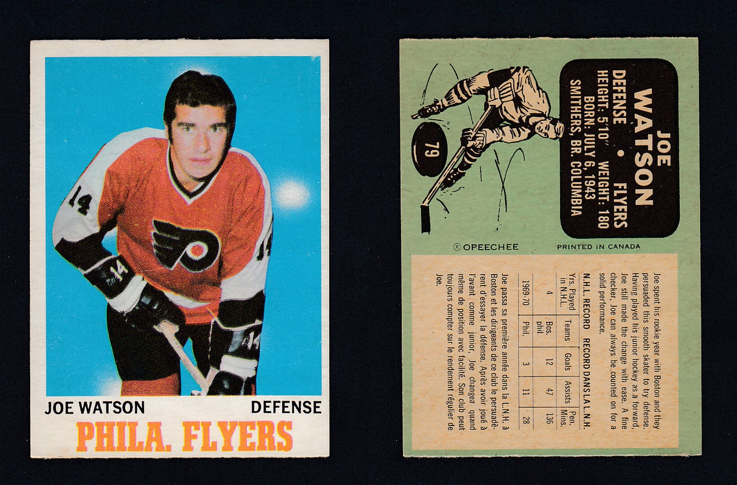 1970-71 O-PEE-CHEE HOCKEY CARD  #78 B. PARENT photo