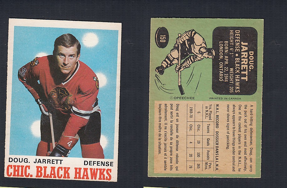 1970-71 O-PEE-CHEE HOCKEY CARD #150 D. JARRETT photo 1970-71 O-PEE-CHEE HOCKEY CARD #150 D. JARRETT photo