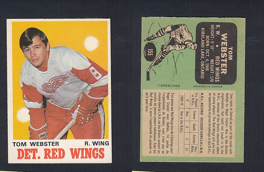 1970-71 O-PEE-CHEE HOCKEY CARD #155 T. WEBSTER photo 1970-71 O-PEE-CHEE HOCKEY CARD #155 T. WEBSTER photo
