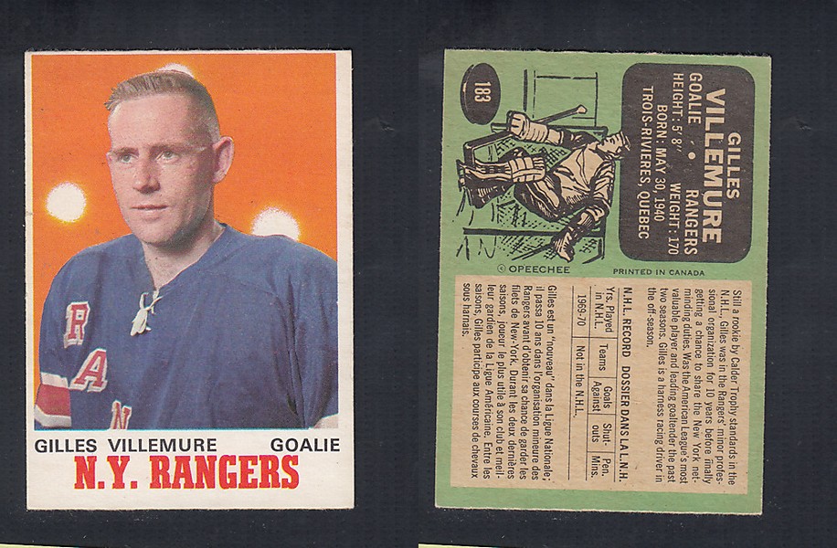 1970-71 O-PEE-CHEE HOCKEY CARD  #183 G. VILLEMURE photo