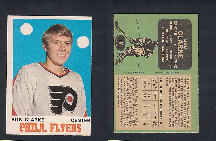 1970-71 O-PEE-CHEE HOCKEY CARD  #195 B. CLARKE photo