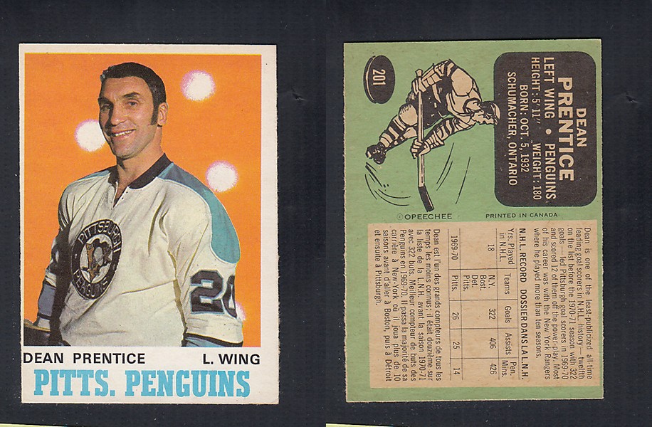 1970-71 O-PEE-CHEE HOCKEY CARD  #201 D. PRENTICE photo