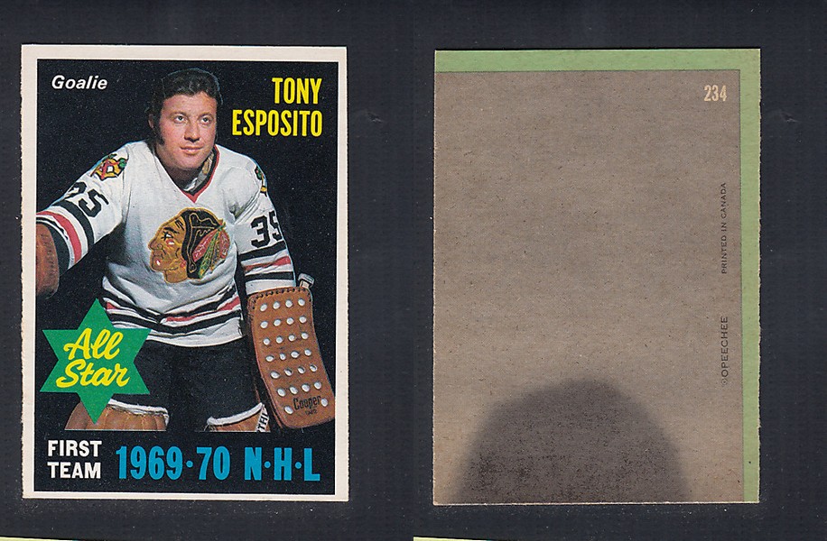 1970-71 O-PEE-CHEE HOCKEY CARD  #234 ALL STAR: TONY ESPOSITO photo