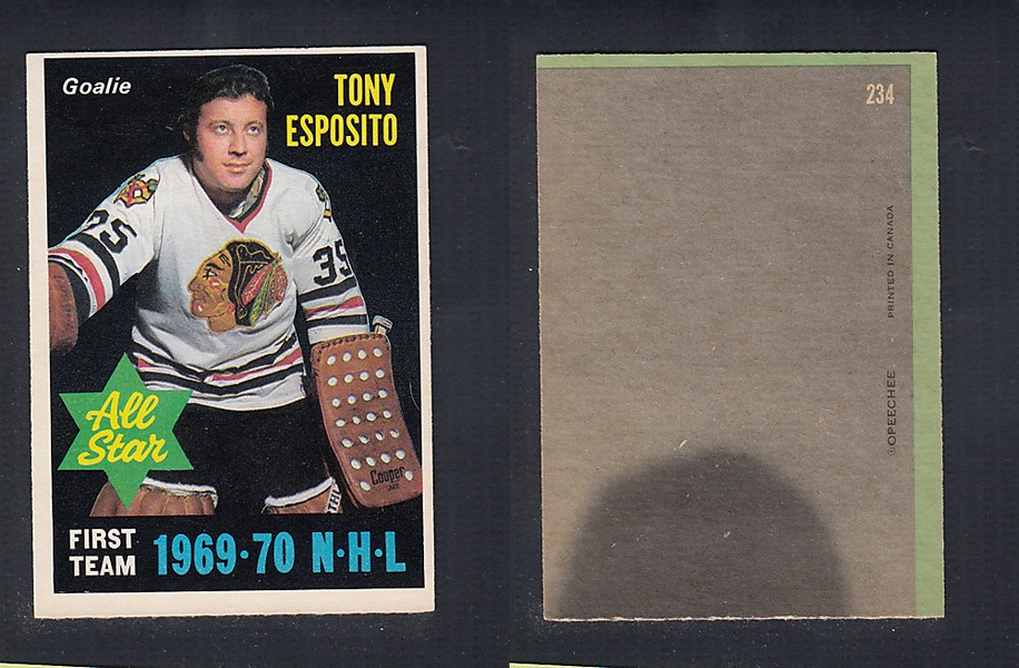 1970-71 O-PEE-CHEE HOCKEY CARD  #234 ALL STAR: TONY ESPOSITO photo