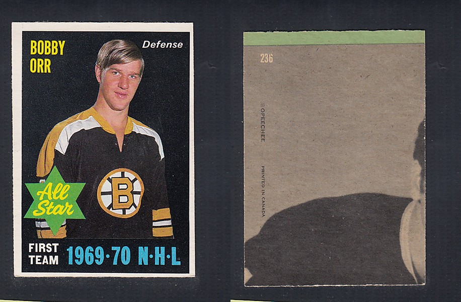 1970-71 O-PEE-CHEE HOCKEY CARD  #236 ALL STAR: BOBBY ORR photo