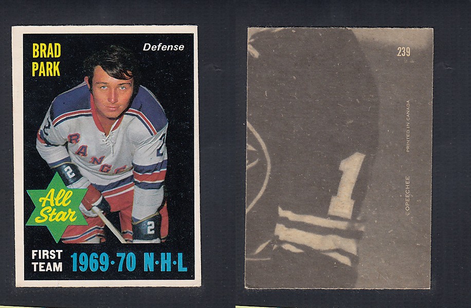 1970-71 O-PEE-CHEE HOCKEY CARD  #239 ALL STAR: BRAD PARK photo