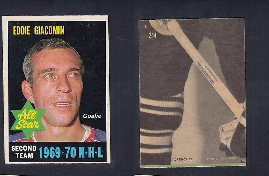 1970-71 O-PEE-CHEE HOCKEY CARD  #244 ALL STAR: EDDIE GIACOMIN photo