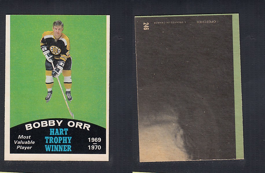 1970-71 O-PEE-CHEE HOCKEY CARD  #246 HART TROPHY AWARD WINNER: BOBBY ORR photo