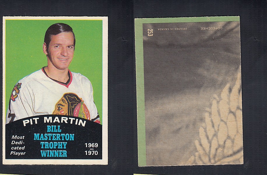 1970-71 O-PEE-CHEE HOCKEY CARD  #253 BILL MASTERTON TROPHY AWARD WINNER: PIT MARTIN photo