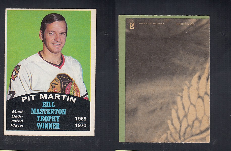 1970-71 O-PEE-CHEE HOCKEY CARD  #253 BILL MASTERTON TROPHY AWARD WINNER: PIT MARTIN photo