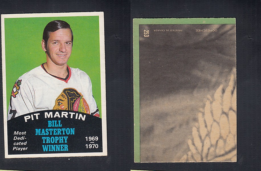 1970-71 O-PEE-CHEE HOCKEY CARD  #253 BILL MASTERTON TROPHY AWARD WINNER: PIT MARTIN photo