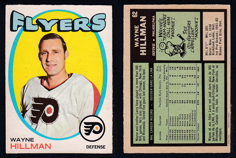 1971-72 O-PEE-CHEE HOCKEY CARD #62 W. HILLMAN photo