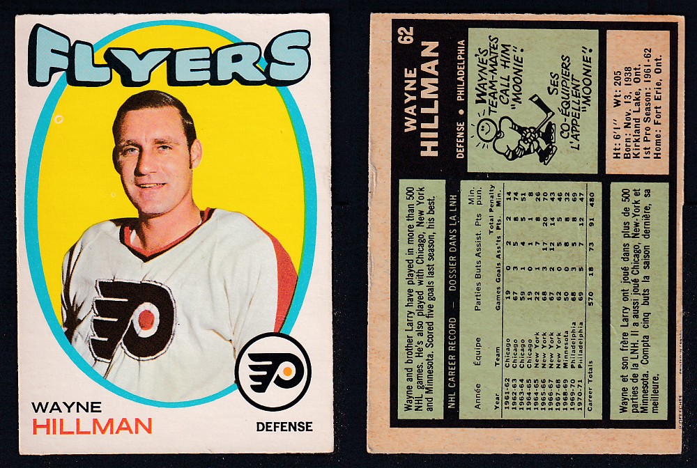 1971-72 O-PEE-CHEE HOCKEY CARD #62 W. HILLMAN photo