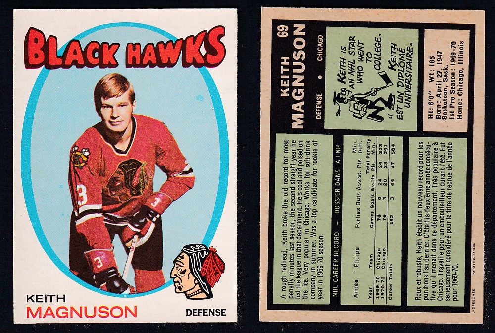 1971-72 O-PEE-CHEE HOCKEY CARD #69 K. MAGNUSON photo