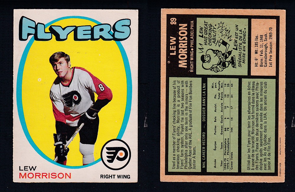 1971-72 O-PEE-CHEE HOCKEY CARD #89 L. MORRISON photo