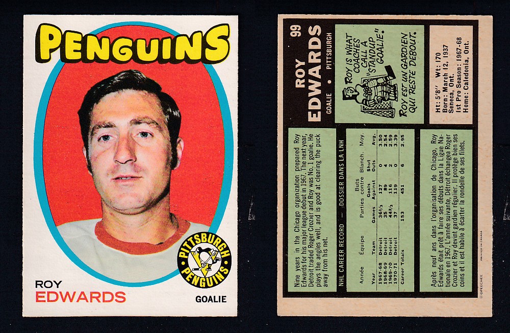 1971-72 O-PEE-CHEE HOCKEY CARD #99 R. EDWARDS photo 1971-72 O-PEE-CHEE HOCKEY CARD #99 R. EDWARDS photo