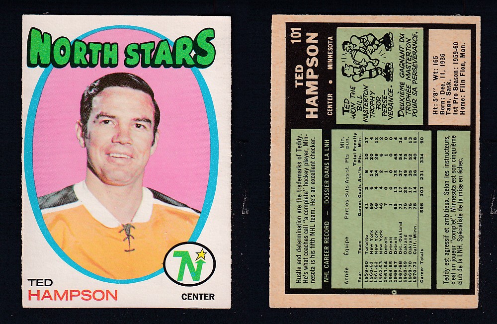 1971-72 O-PEE-CHEE HOCKEY CARD #101 T. HAMPSON photo 1971-72 O-PEE-CHEE HOCKEY CARD #101 T. HAMPSON photo
