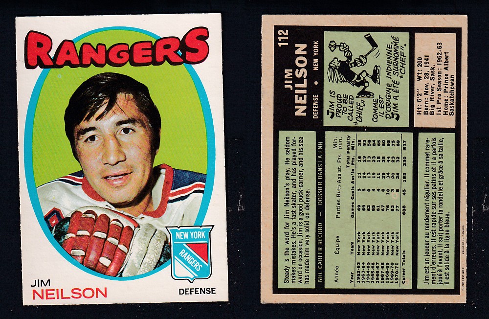 1971-72 O-PEE-CHEE HOCKEY CARD #112 J. NEILSON photo 1971-72 O-PEE-CHEE HOCKEY CARD #112 J. NEILSON photo