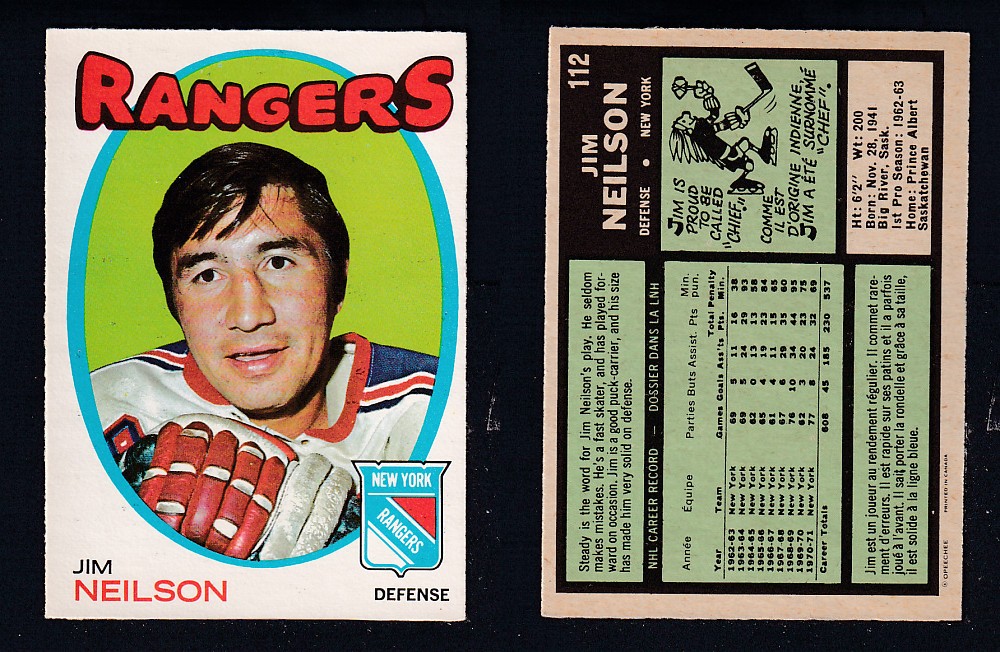 1971-72 O-PEE-CHEE HOCKEY CARD #112 J. NEILSON photo 1971-72 O-PEE-CHEE HOCKEY CARD #112 J. NEILSON photo