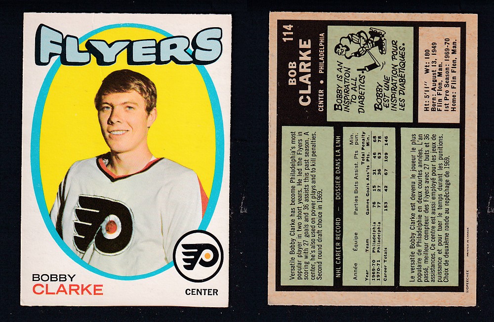1971-72 O-PEE-CHEE HOCKEY CARD #114 B.CLARKE photo 1971-72 O-PEE-CHEE HOCKEY CARD #114 B.CLARKE photo