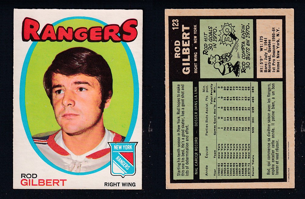 1971-72 O-PEE-CHEE HOCKEY CARD #123 R. GILBERT photo 1971-72 O-PEE-CHEE HOCKEY CARD #123 R. GILBERT photo