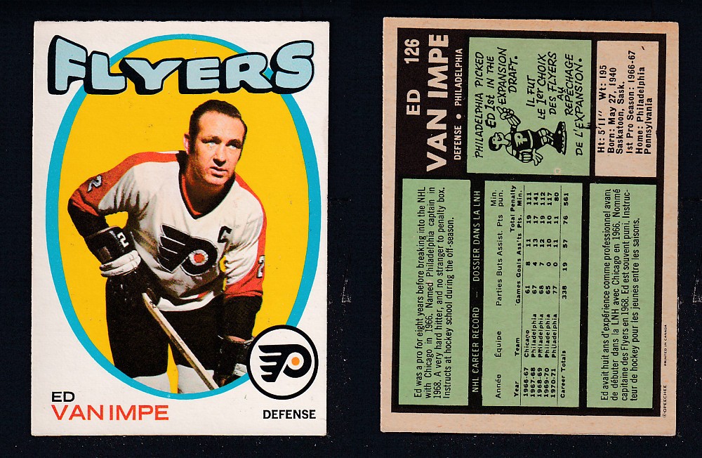 1971-72 O-PEE-CHEE HOCKEY CARD #126 E. VAN IMPE photo 1971-72 O-PEE-CHEE HOCKEY CARD #126 E. VAN IMPE photo