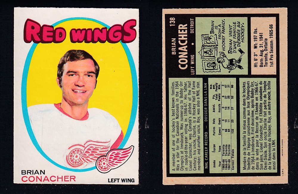 1971-72 O-PEE-CHEE HOCKEY CARD #138 B. CONACHER photo 1971-72 O-PEE-CHEE HOCKEY CARD #138 B. CONACHER photo