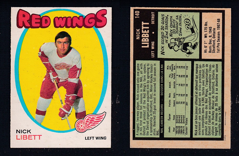 1971-72 O-PEE-CHEE HOCKEY CARD #140 N. LIBETT photo 1971-72 O-PEE-CHEE HOCKEY CARD #140 N. LIBETT photo
