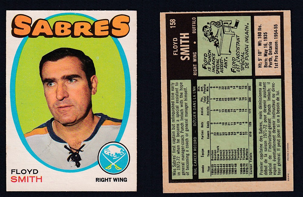 1971-72 O-PEE-CHEE HOCKEY CARD #158 F. SMITH photo 1971-72 O-PEE-CHEE HOCKEY CARD #158 F. SMITH photo