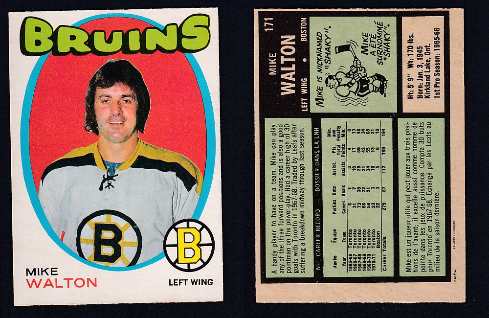 1971-72 O-PEE-CHEE HOCKEY CARD #171 M. WALTON photo