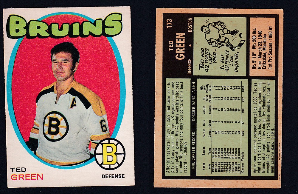 1971-72 O-PEE-CHEE HOCKEY CARD #173 T. GREEN photo