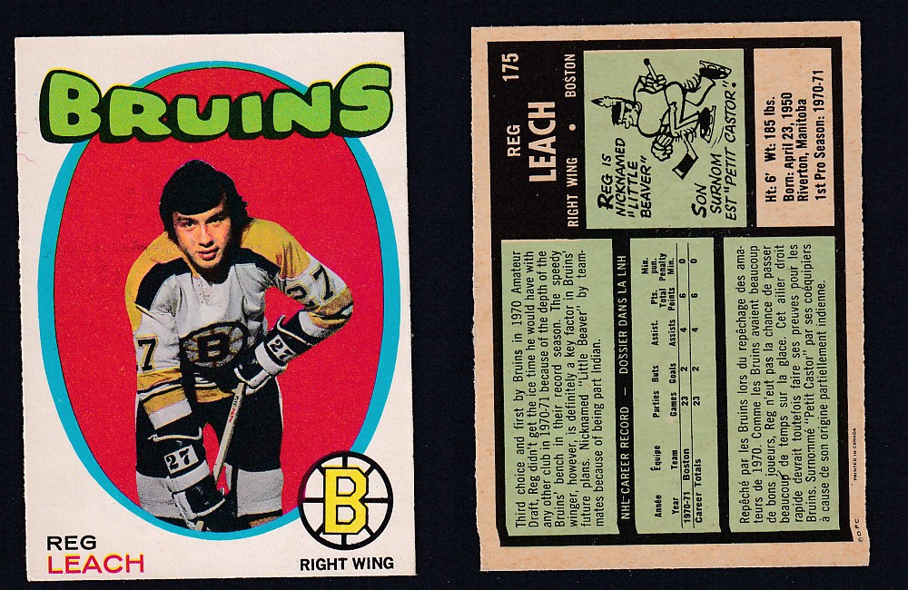 1971-72 O-PEE-CHEE HOCKEY CARD #175 R. LEACH photo