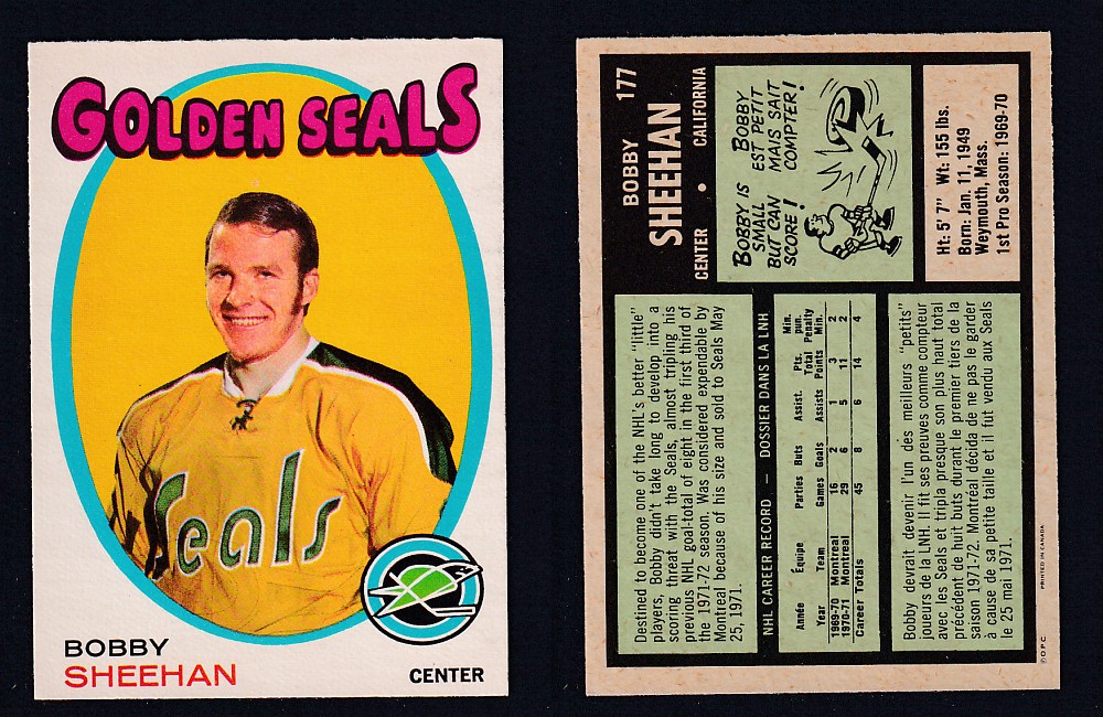 1971-72 O-PEE-CHEE HOCKEY CARD #177 B. SHEEHAN photo