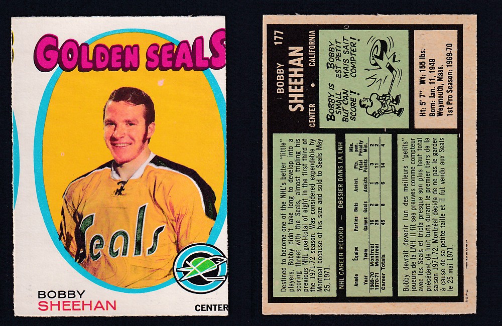 1971-72 O-PEE-CHEE HOCKEY CARD #177 B. SHEEHAN photo