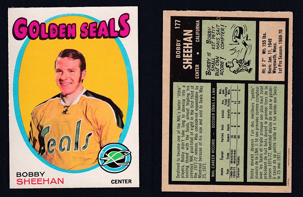 1971-72 O-PEE-CHEE HOCKEY CARD #177 B. SHEEHAN photo