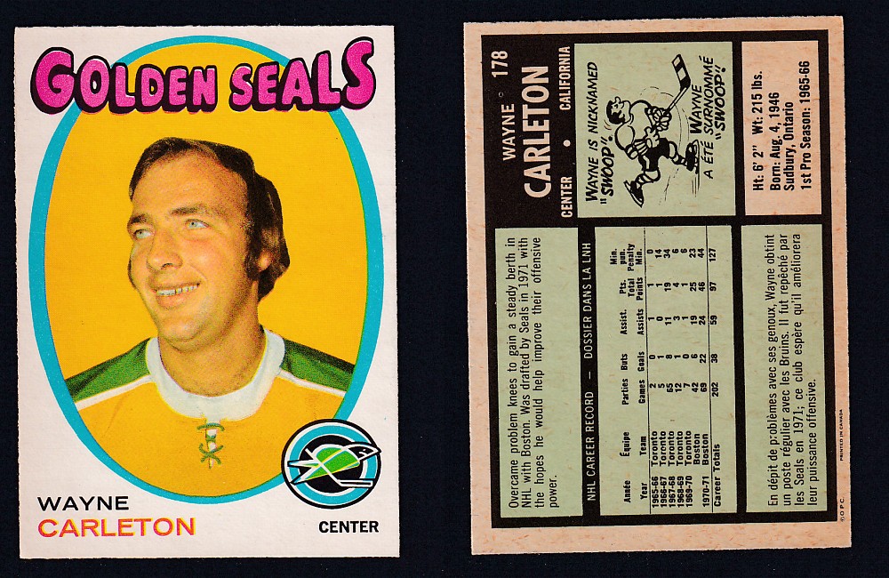 1971-72 O-PEE-CHEE HOCKEY CARD #178 W. CARLETON photo