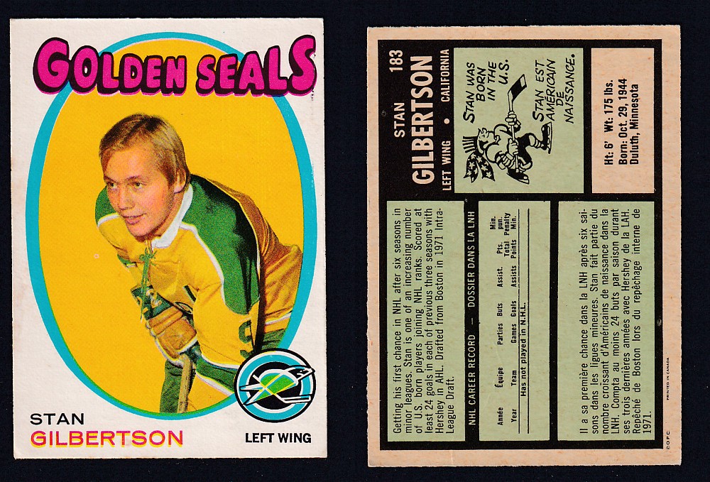 1971-72 O-PEE-CHEE HOCKEY CARD #183 S. GILBERTSON photo
